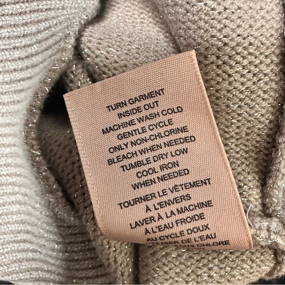 NWT Philosophy Republic Clothing Taupe & Silver Metallic Crewneck Size XS $68 - Picture 8 of 9